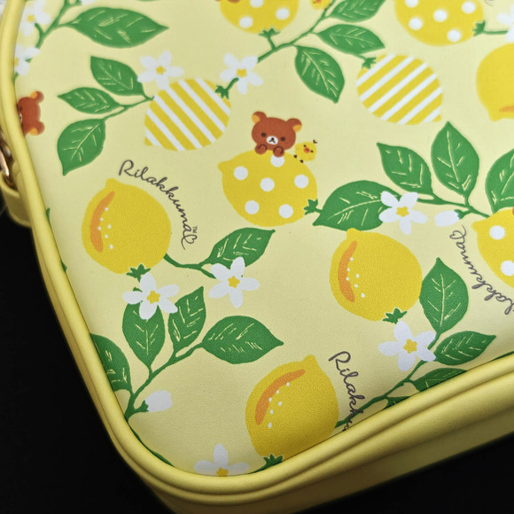 San-X Rilakkuma Bear Lemon Purse Crossbody Pouch Bag with Strap Yellow Green NWT - Picture 9 of 10